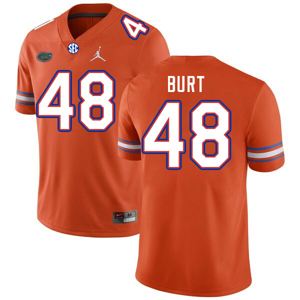 Men #48 Gannon Burt Florida Gators College Football Jerseys Stitched Sale-Orange - Click Image to Close